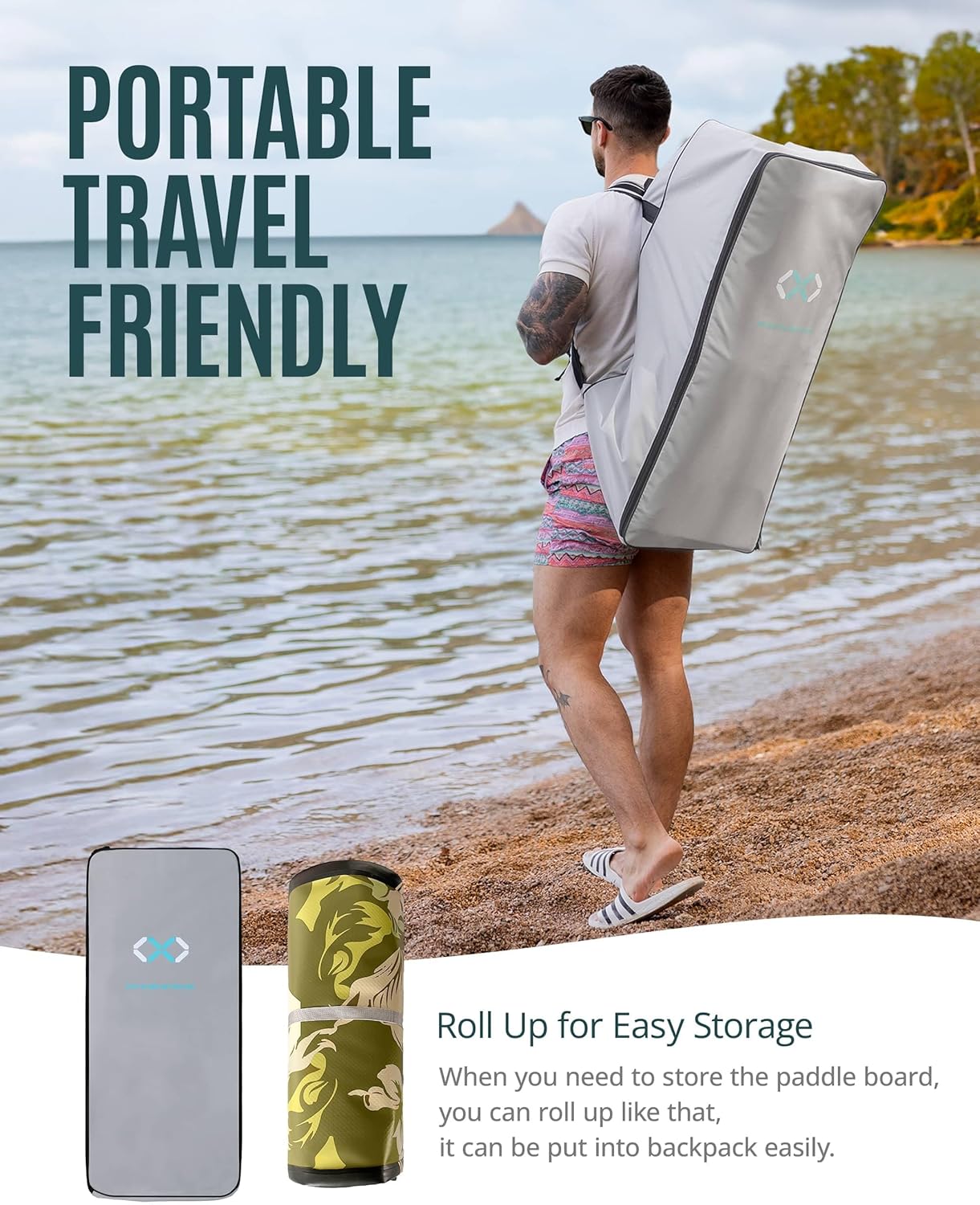 ZLX Super Wide 11'6 x 35 Inflatable Stand Up Paddle Board with Hand Pump for Adults & Youth - Super Stable Fins Design, Non-Slip Deck, Adjustable Paddle, Safety Leash, and Carry Bag