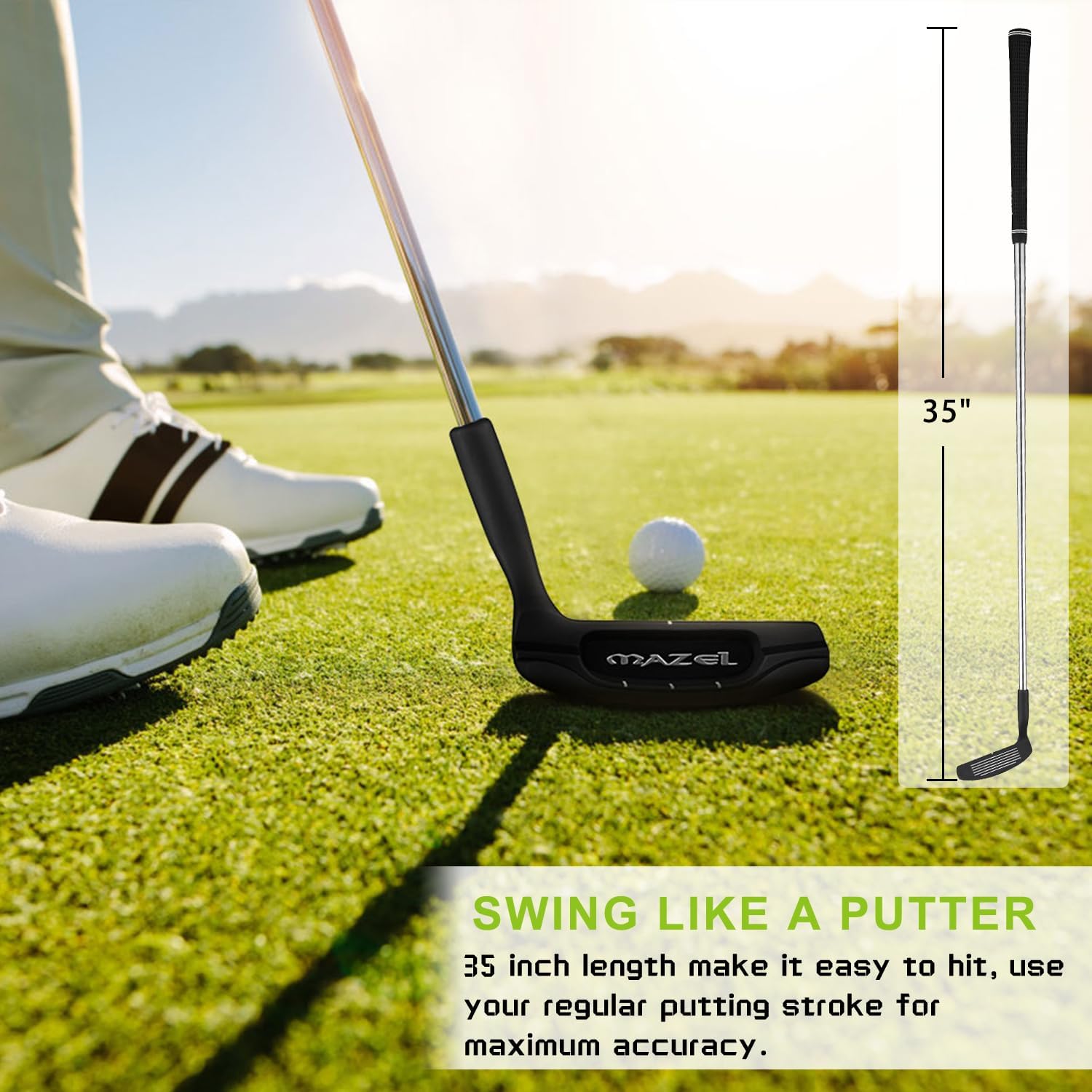 MAZEL Chipper Club Pitching Wedge for Men & Women,36/45 Degree - Save Stroke from Short Game,Right Hand