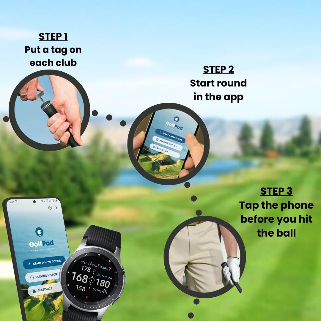 Golf Pad TAGS Automatic Swing Trainer System for Android and iPhone