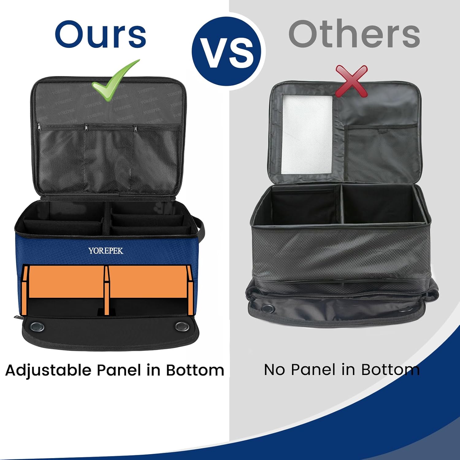 YOREPEK 2 Layer Golf Trunk Organizer, Waterproof Car Golf Locker with Separate Ventilated Compartment for 2 Pair Shoes, Golf Trunk Storage for Balls, Tees, Clothes, Gloves, Accessories, Golf Gifts