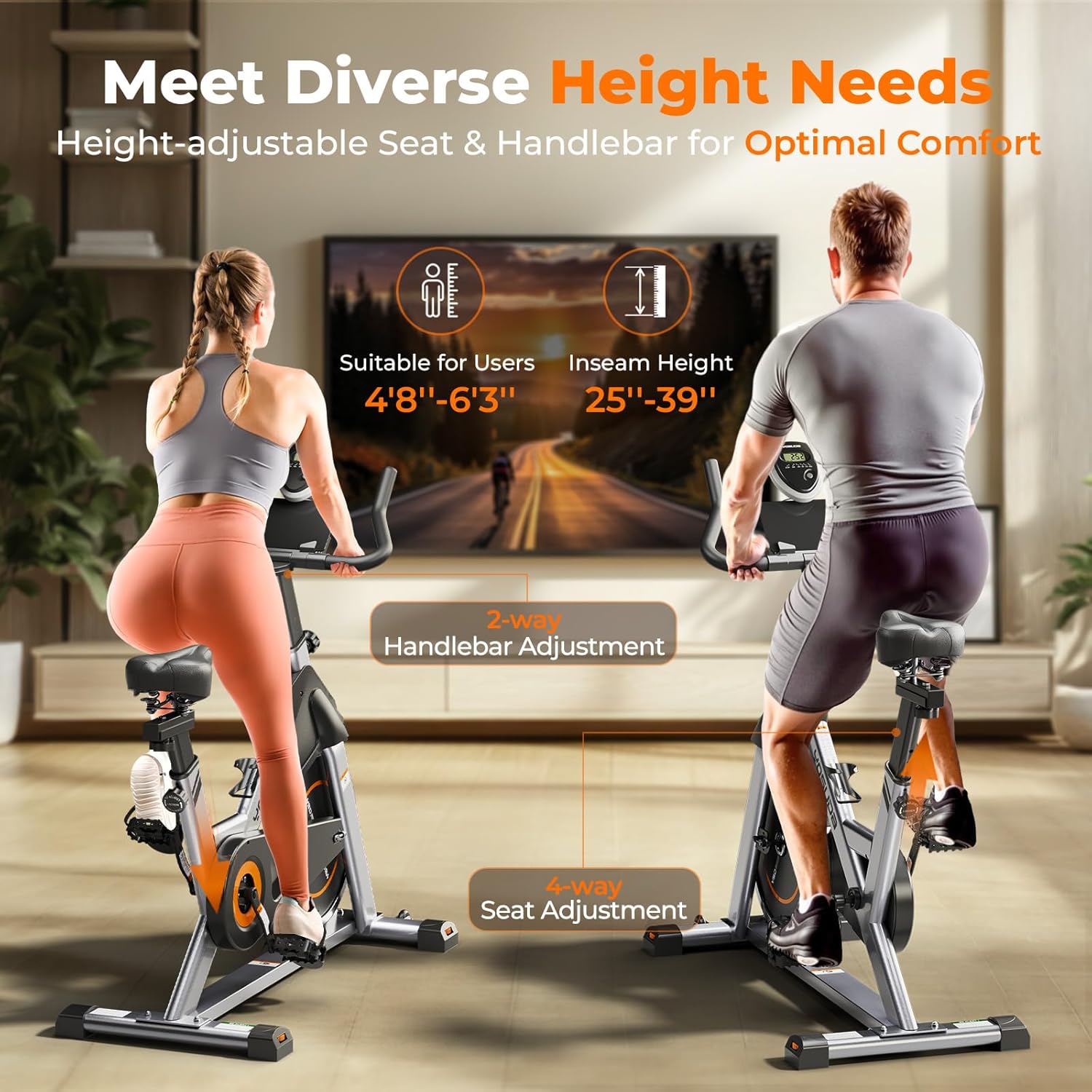 YOSUDA Indoor Cycling Bike Brake Pad/Magnetic Stationary Bike - Cycle Bike with Tablet Mount & Comfortable Seat Cushion