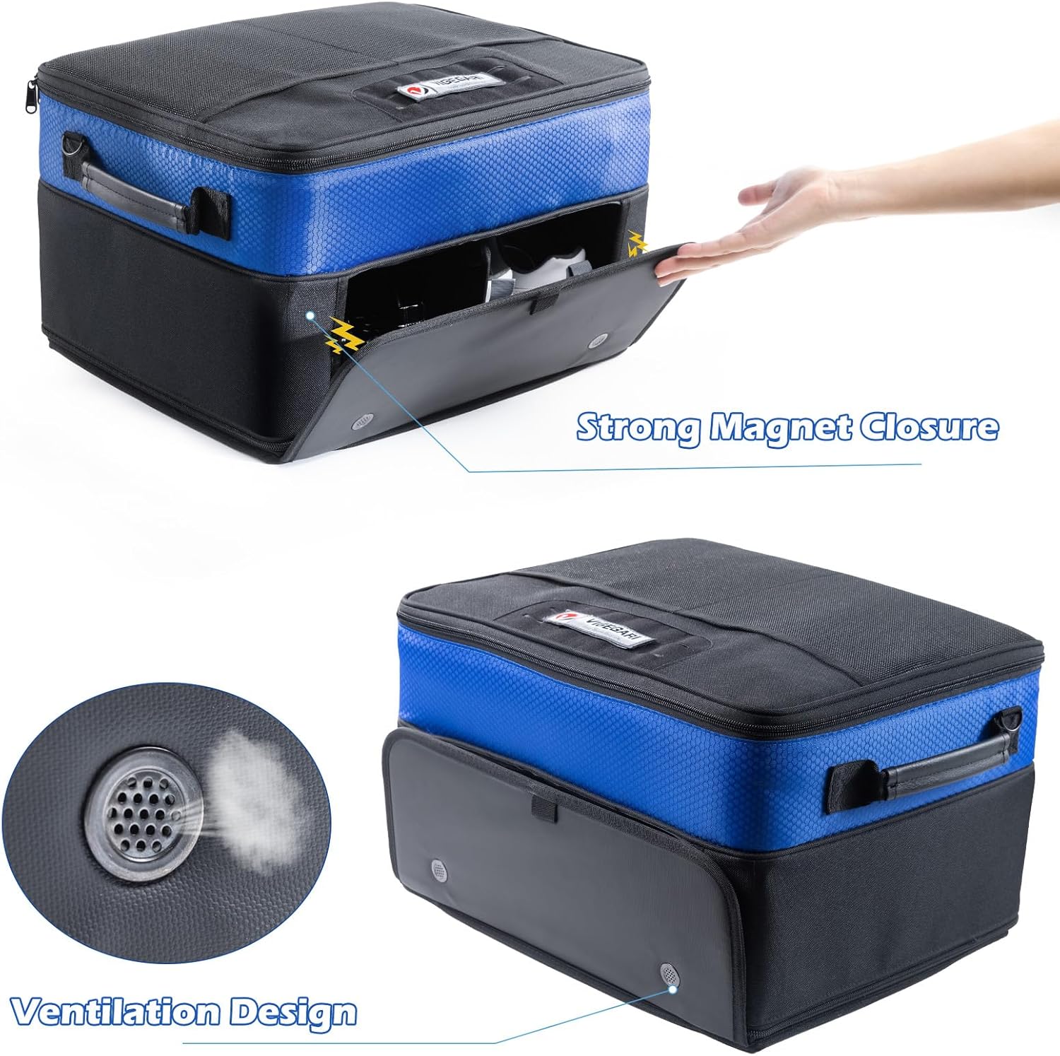 VIGEGARI Upgraded Golf Trunk Organizer Storage with Separate Compartment for 2 Pair Shoes Up to US Mens 16, Golf Car Locker Organizer for Golf Balls, Golf Gloves, Golf Accesories for Men, Golf Gifts