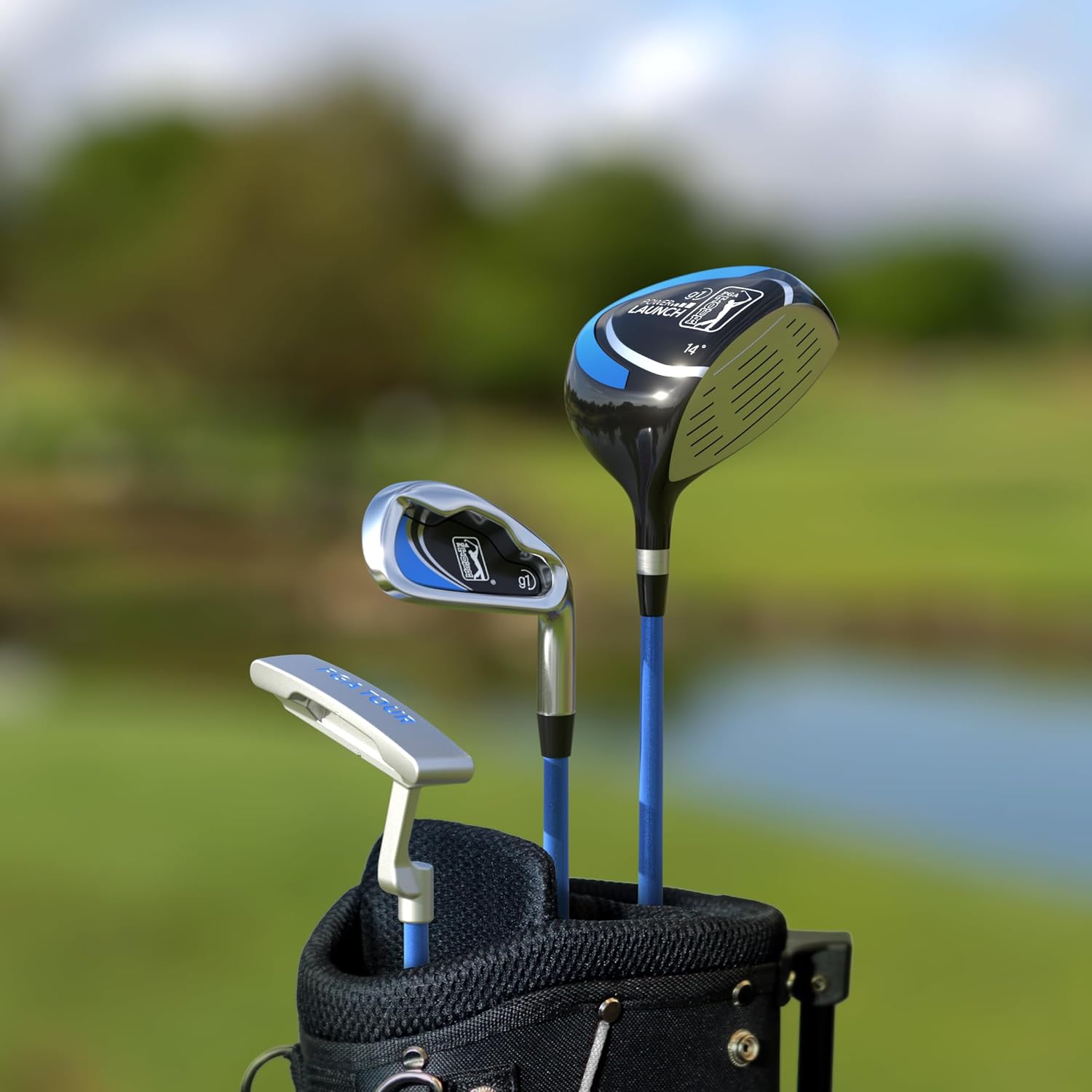 PGA Tour G1 Series Blue Kids Golf Club Set | Right and Left Handed Options | Golf Clubs and Sets for Height 4'8-5'2 | Complete Golf Club Sets w/a Golf Driver, Putter & Golf Bag