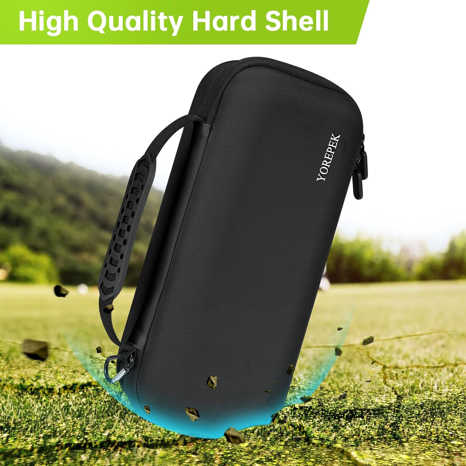 YOREPEK Golf Glove Holder with Removable Golf Glove Shaper, Protective Hard Shell Golf Accessories Case Bag with 2 Dividers Fits Balls, Tees, Markers, Divot Tools, Golf Essentials, Golf Gifts for Men