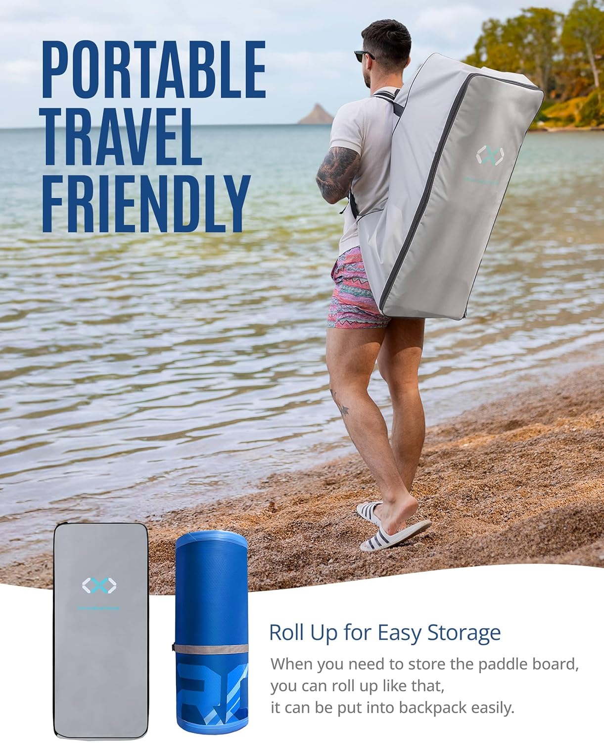 ZLX Super Wide 11'6 x 35 Inflatable Stand Up Paddle Board with Hand Pump for Adults & Youth - Super Stable Fins Design, Non-Slip Deck, Adjustable Paddle, Safety Leash, and Carry Bag