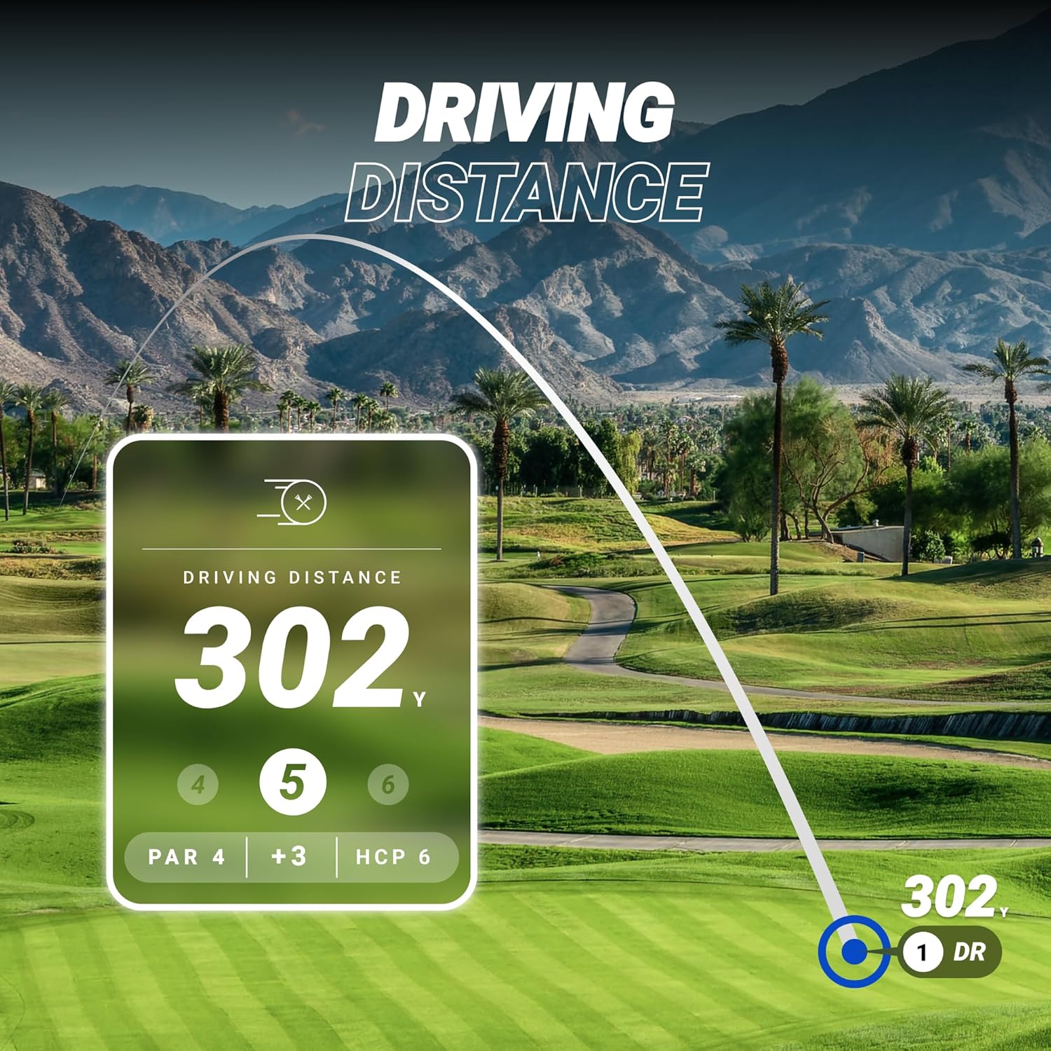 Blue Tees Golf Player+ GPS Speaker with Touch Screen Display, 10+ Hours Battery, 40,000+ Courses, Visual + Audible Distance, Hazard Distance - IPX7 Waterproof (Navy)