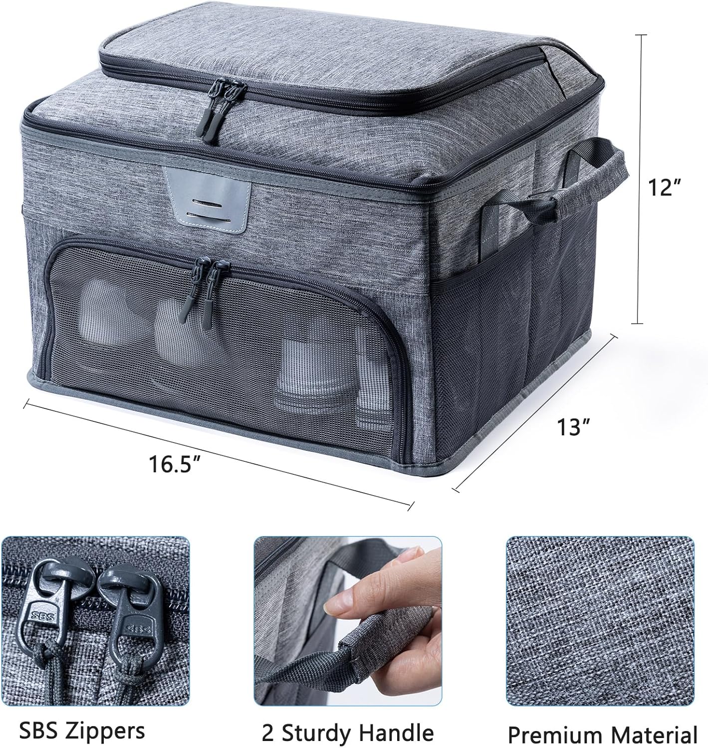 VIGEGARI Upgraded Golf Trunk Organizer Storage with Separate Compartment for 2 Pair Shoes Up to US Mens 16, Golf Car Locker Organizer for Golf Balls, Golf Gloves, Golf Accesories for Men, Golf Gifts