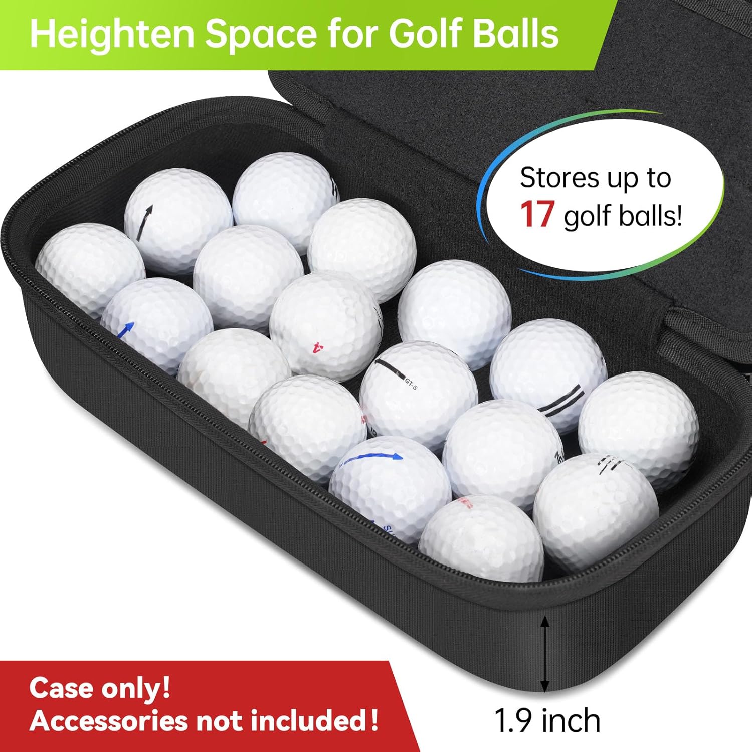 YOREPEK Golf Glove Holder with Removable Golf Glove Shaper, Protective Hard Shell Golf Accessories Case Bag with 2 Dividers Fits Balls, Tees, Markers, Divot Tools, Golf Essentials, Golf Gifts for Men