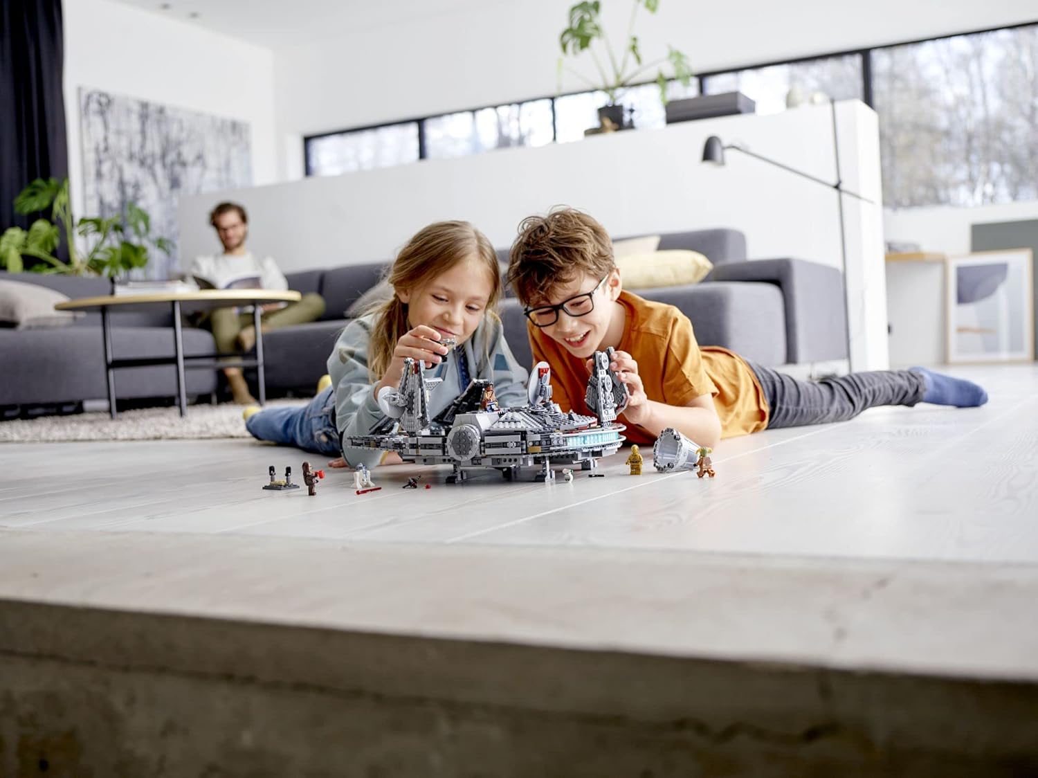 LEGO Star Wars Millennium Falcon 75257 Building Set - Starship Model with Finn, Chewbacca, Lando Calrissian, Boolio, C-3PO, R2-D2, and D-O Minifigures, The Rise of Skywalker Movie Collection