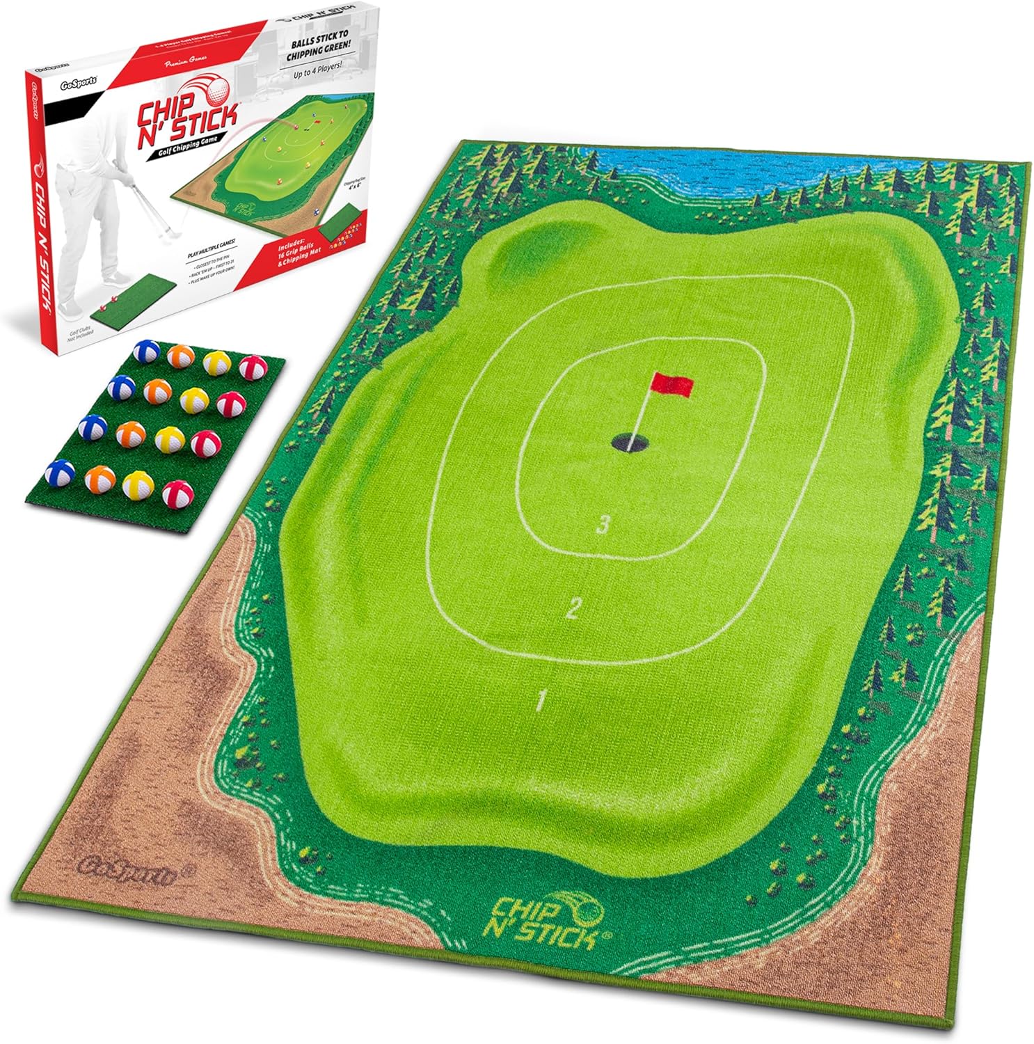 The Original GoSports Chip N' Stick - Giant Golf Games with Balls and Chipping Mat - Choose Classic, Mid-Size, Darts or Islands
