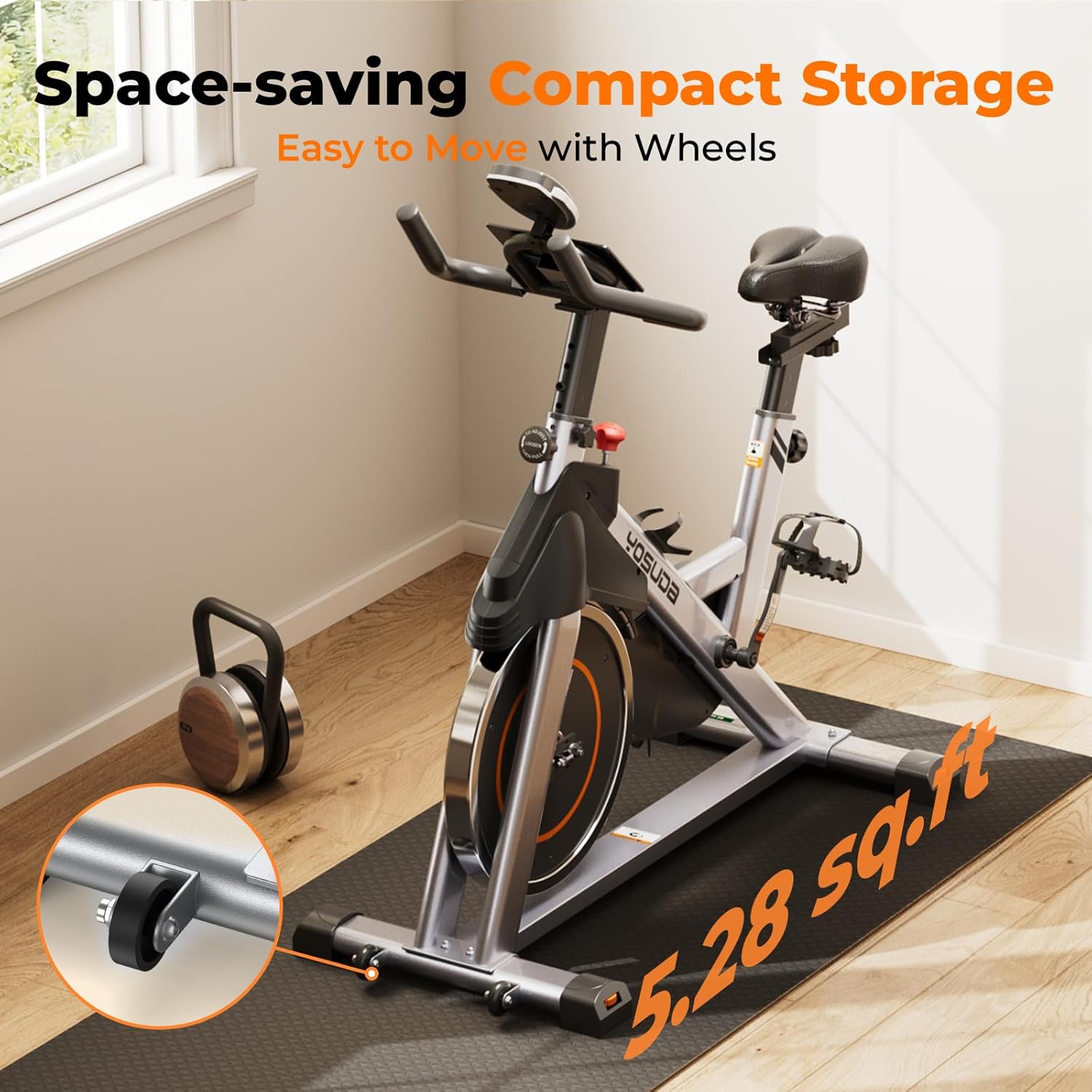 YOSUDA Indoor Cycling Bike Brake Pad/Magnetic Stationary Bike - Cycle Bike with Tablet Mount & Comfortable Seat Cushion