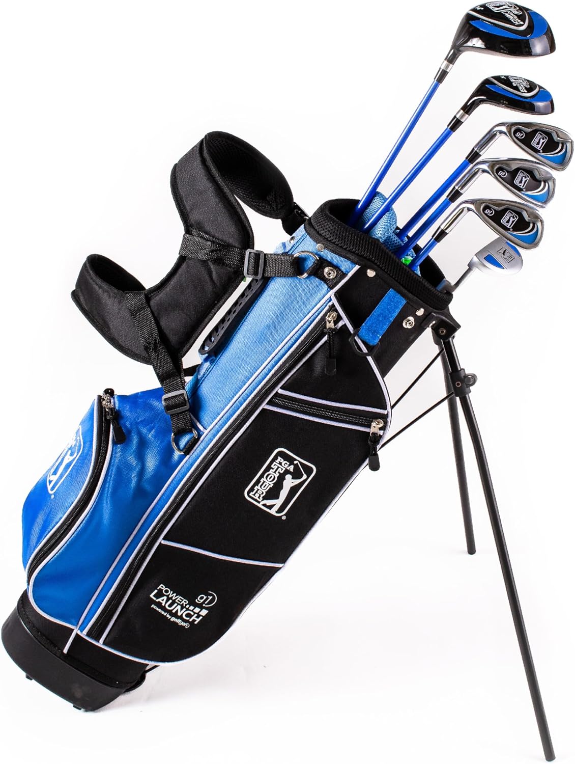 PGA Tour G1 Series Blue Kids Golf Club Set | Right and Left Handed Options | Golf Clubs and Sets for Height 4'8-5'2 | Complete Golf Club Sets w/a Golf Driver, Putter & Golf Bag