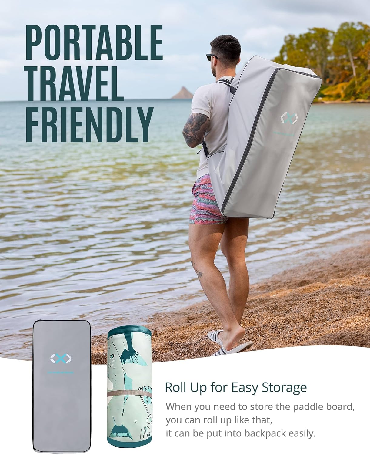 ZLX Super Wide 11'6 x 35 Inflatable Stand Up Paddle Board with Hand Pump for Adults & Youth - Super Stable Fins Design, Non-Slip Deck, Adjustable Paddle, Safety Leash, and Carry Bag