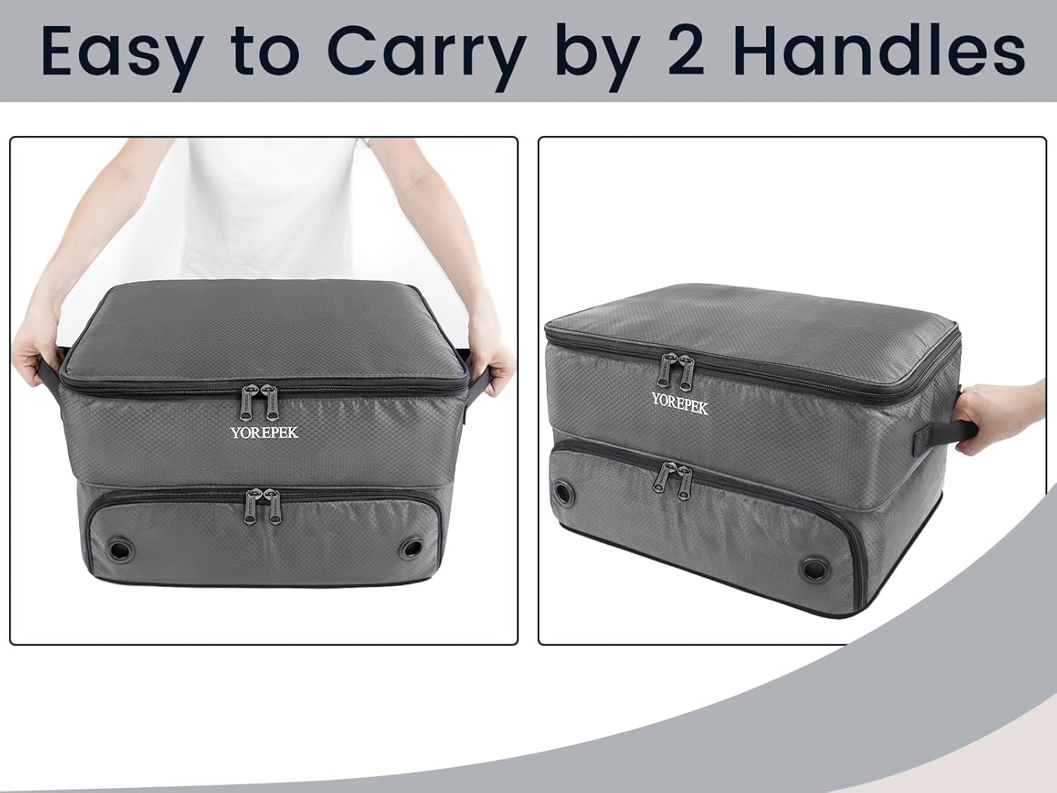 YOREPEK 2 Layer Golf Trunk Organizer, Waterproof Car Golf Locker with Separate Ventilated Compartment for 2 Pair Shoes, Golf Trunk Storage for Balls, Tees, Clothes, Gloves, Accessories, Golf Gifts