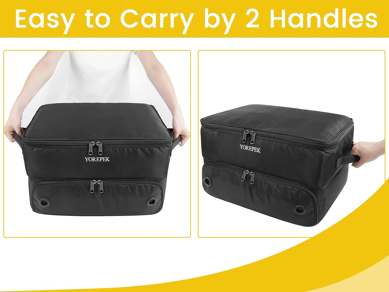 YOREPEK 2 Layer Golf Trunk Organizer, Waterproof Car Golf Locker with Separate Ventilated Compartment for 2 Pair Shoes, Golf Trunk Storage for Balls, Tees, Clothes, Gloves, Accessories, Golf Gifts