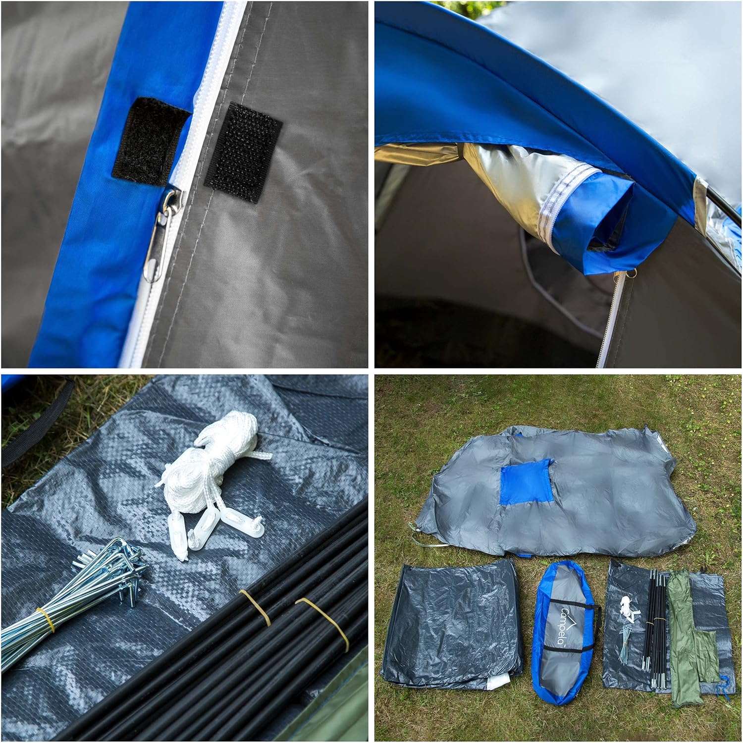 Campela Camping Tent, Family Camping Tent - 4 Person Camping Tent, Tropical-4 Model, Waterproof 3000m, Sealed Seams, CA0013