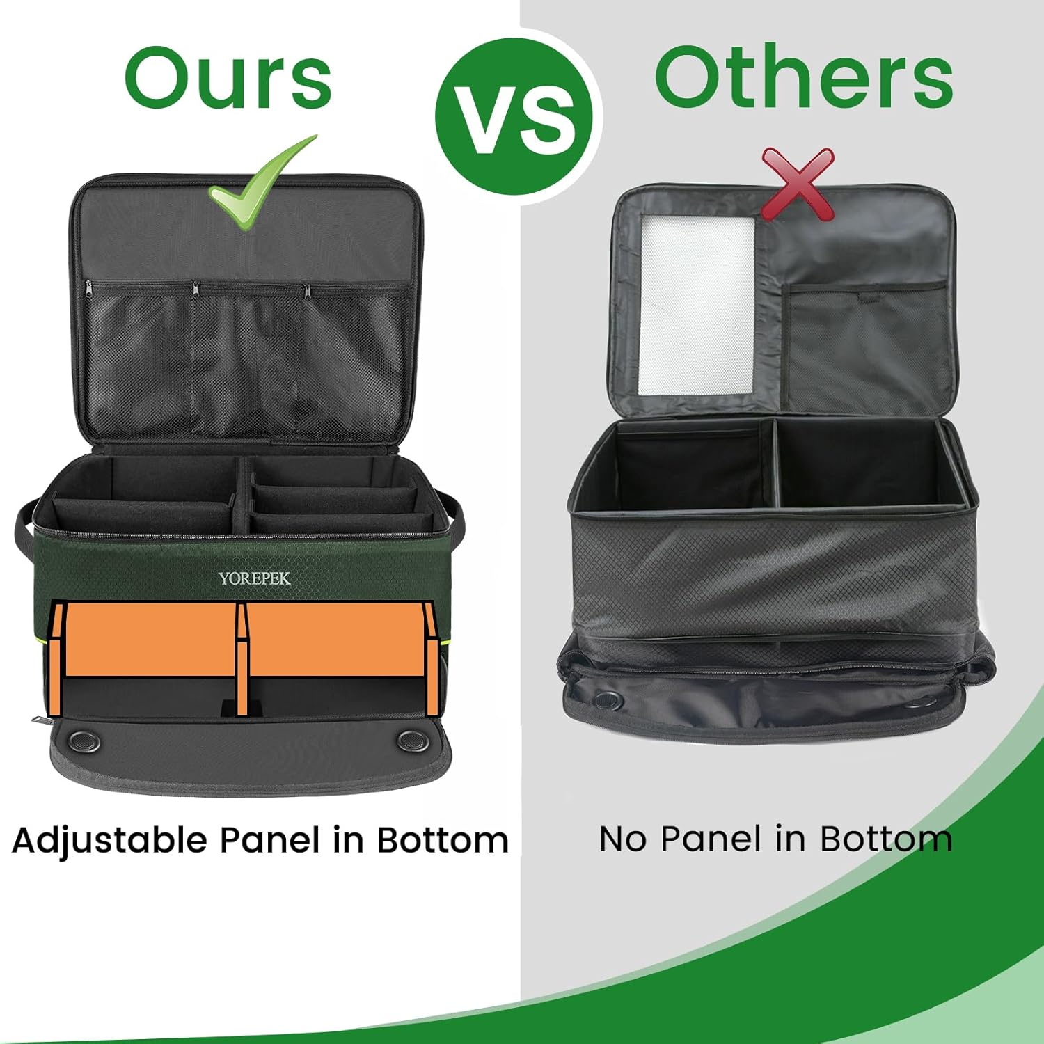 YOREPEK 2 Layer Golf Trunk Organizer, Waterproof Car Golf Locker with Separate Ventilated Compartment for 2 Pair Shoes, Golf Trunk Storage for Balls, Tees, Clothes, Gloves, Accessories, Golf Gifts