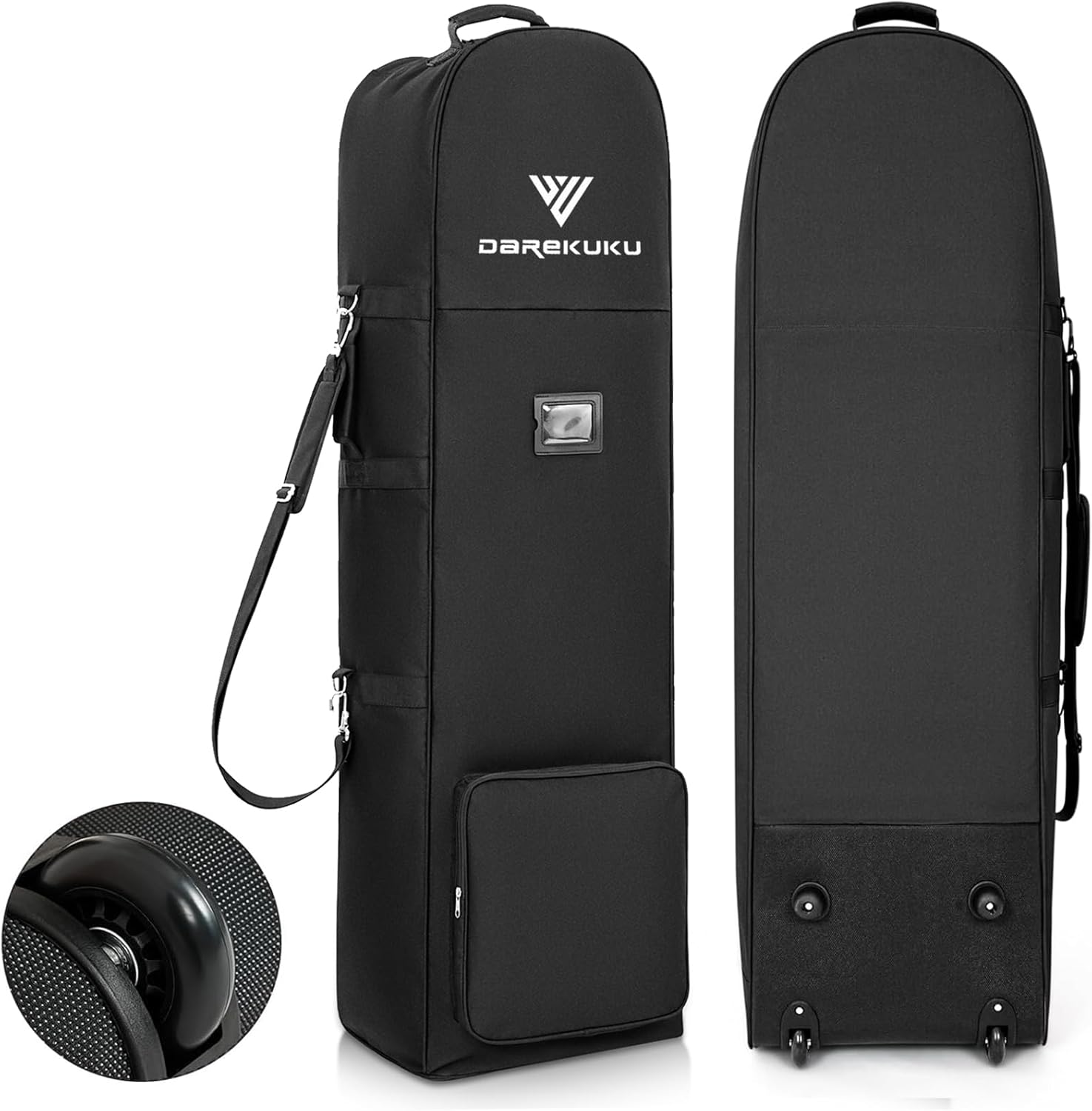 DAREKUKU Golf Travel Covers for Airlines with Detachable Shoulder Straps, Soft Foldable Golf Club Travel Bags, 900D Heavy Duty Oxford -Universal Size