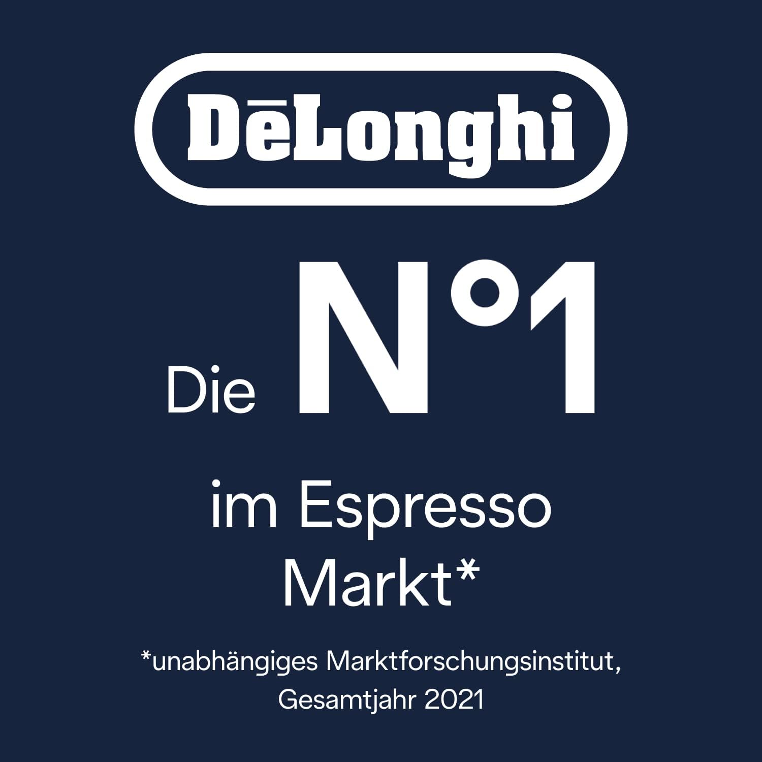 De'Longhi Magnifica S ECAM 22.110.B fully automatic coffee machine with milk frother for cappuccino, with espresso direct selection buttons and rotary control, 2-cup function, 1.8 liter water tank, black / silver