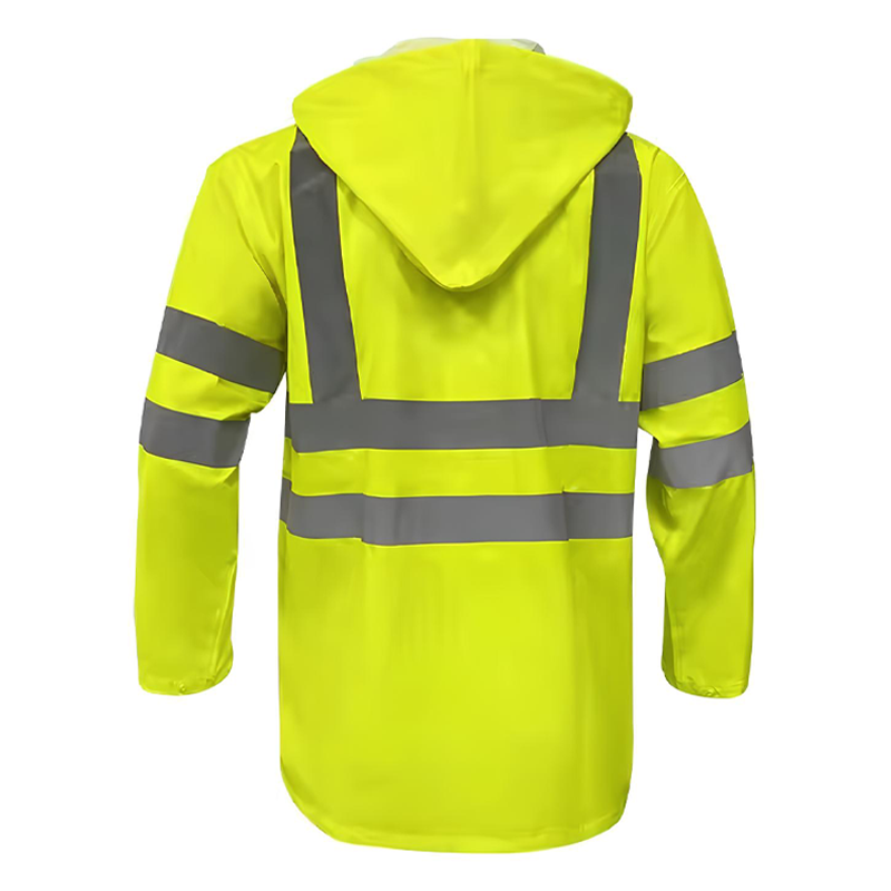 Men′s Hivis Rain Jacket Waterproof Safety Jacket Reflective Tape Jacket