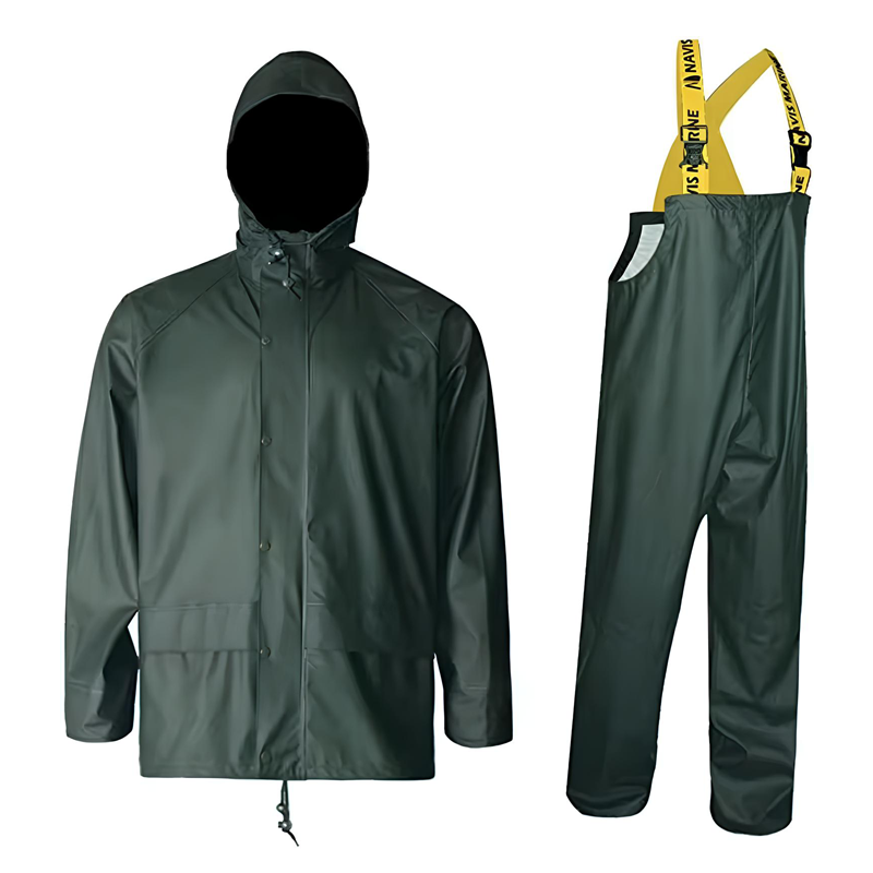 Waterproof Marine Fishery Aquaculture Rain Suit with PU Coat