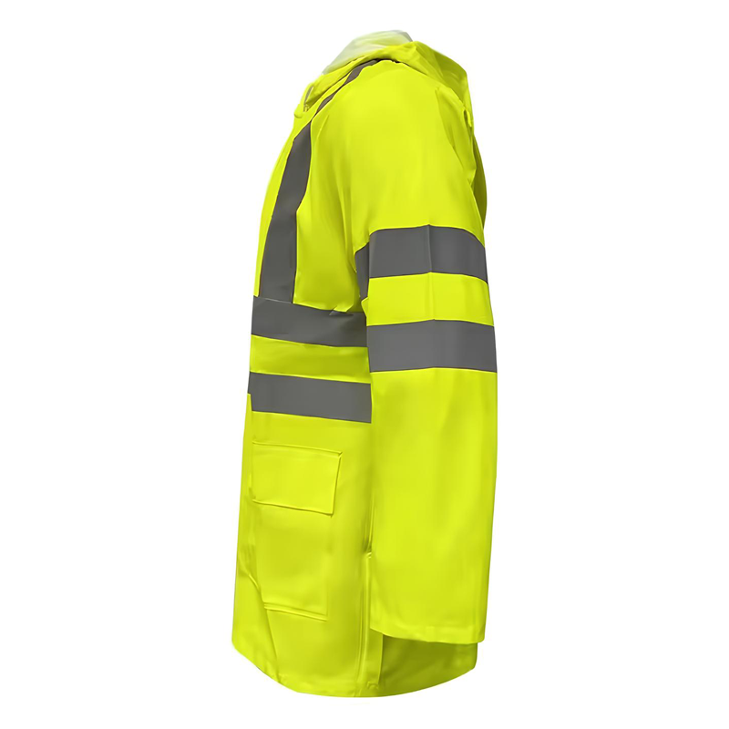 Men′s Hivis Rain Jacket Waterproof Safety Jacket Reflective Tape Jacket