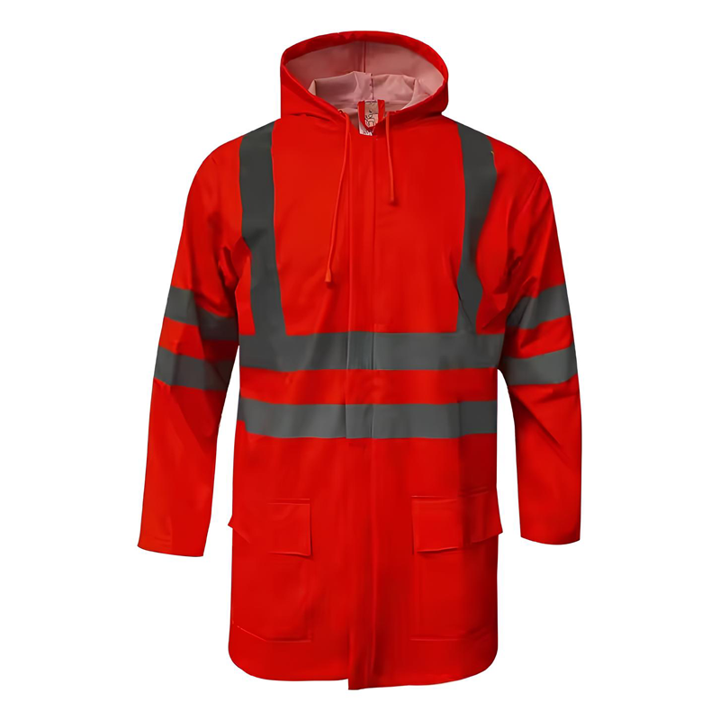 Men′s Hivis Rain Jacket Waterproof Safety Jacket Reflective Tape Jacket
