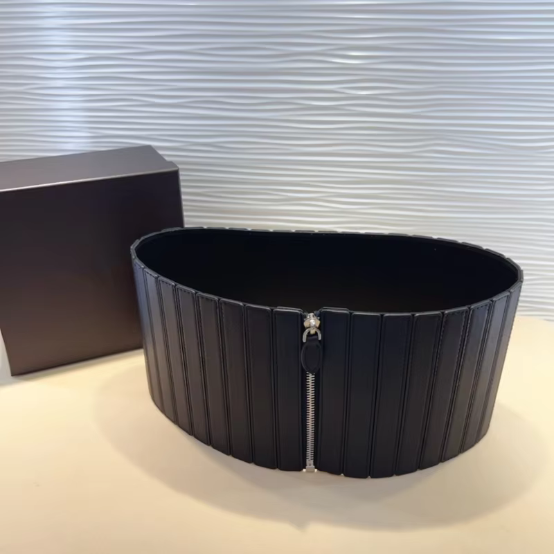 Luxury Hollow Leather Cummerbunds Skin Fashion Slim Women Cowhie Wide Version Waist Looking Italian Designed Milan Showing Alai