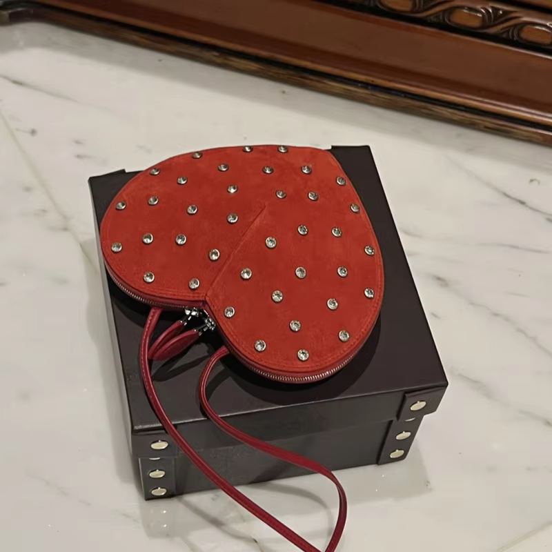 2024 ALAI New Luxury Heart Bag For Sac De Luxe Femme Bags for Women Bolsos De Mujer Mini Cross Bag Calfskin Love Bags A06