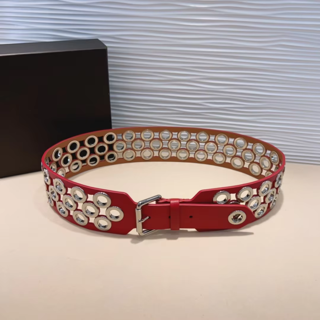 Luxury Wide Version Hollow Leather Cummerbunds Skin Fashion Slim Women Cowhie Waist Looking Italian Designed Milan Showing Alai