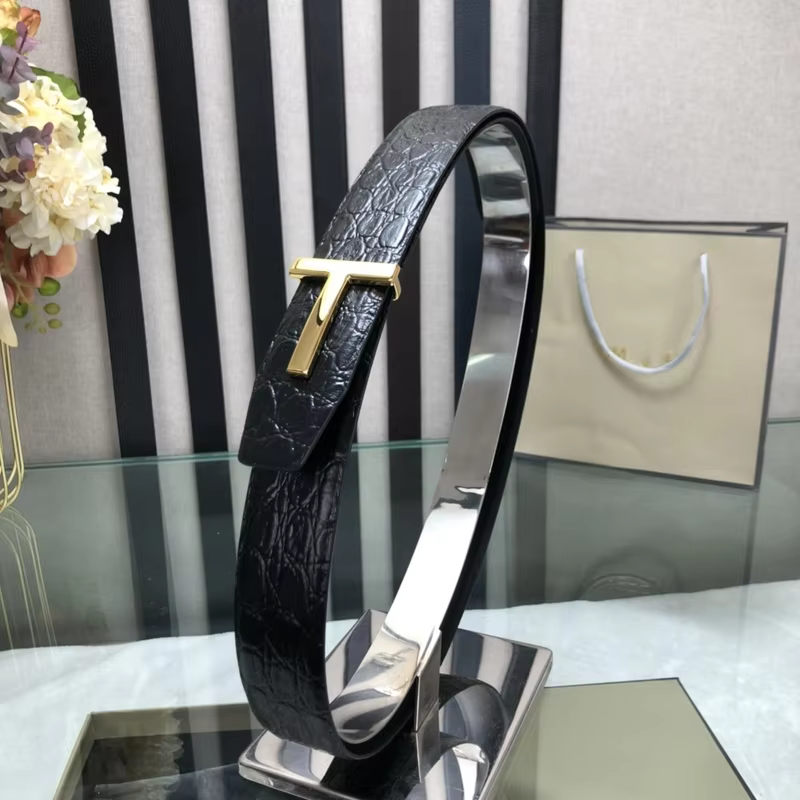 High Quality Luxury Goods Designer Men Cowhide T-shaped Reversible Buckle Belt With Double-sided Use T Buckle Gift Box T05