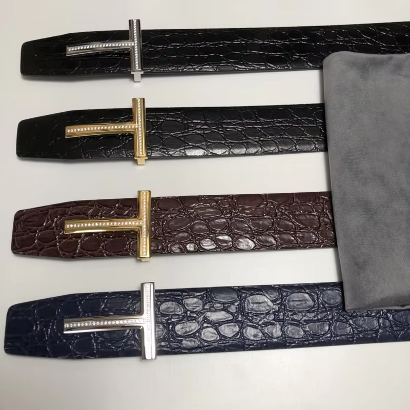 High Quality Luxury Goods Designer Men Cowhide T-shaped Reversible Buckle Belt With Double-sided Use T Buckle Gift Box T10