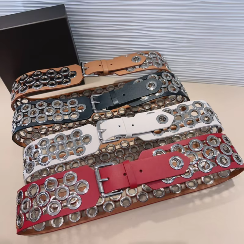 Luxury Wide Version Hollow Leather Cummerbunds Skin Fashion Slim Women Cowhie Waist Looking Italian Designed Milan Showing Alai