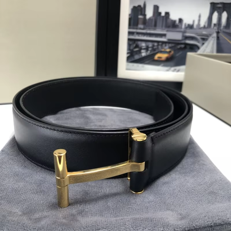High Quality Luxury Goods Designer Men Cowhide T-shaped Reversible Buckle Belt With Double-sided Use T Buckle Gift Box T11