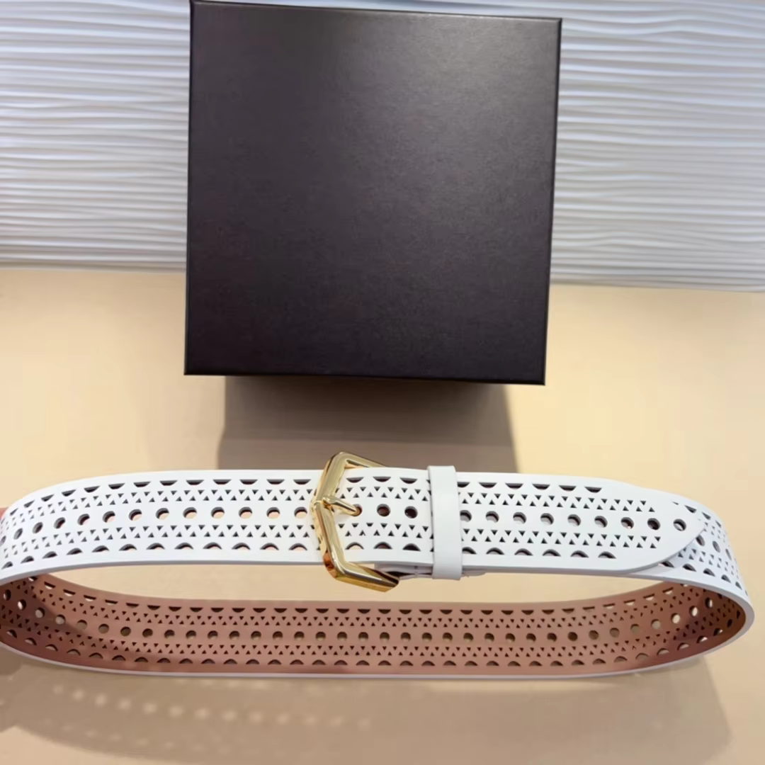 Alai Waist Seal Cowhide Waistband Wide Style For Women Hollow-out Cummerbund Classic Body Shaping Girdle Belts Runway Designer