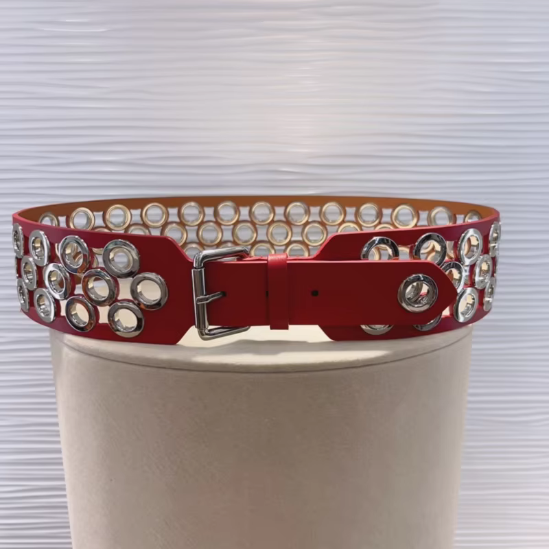 Luxury Wide Version Hollow Leather Cummerbunds Skin Fashion Slim Women Cowhie Waist Looking Italian Designed Milan Showing Alai