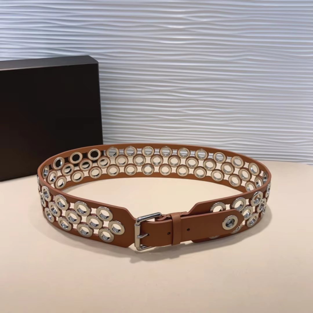 Luxury Wide Version Hollow Leather Cummerbunds Skin Fashion Slim Women Cowhie Waist Looking Italian Designed Milan Showing Alai