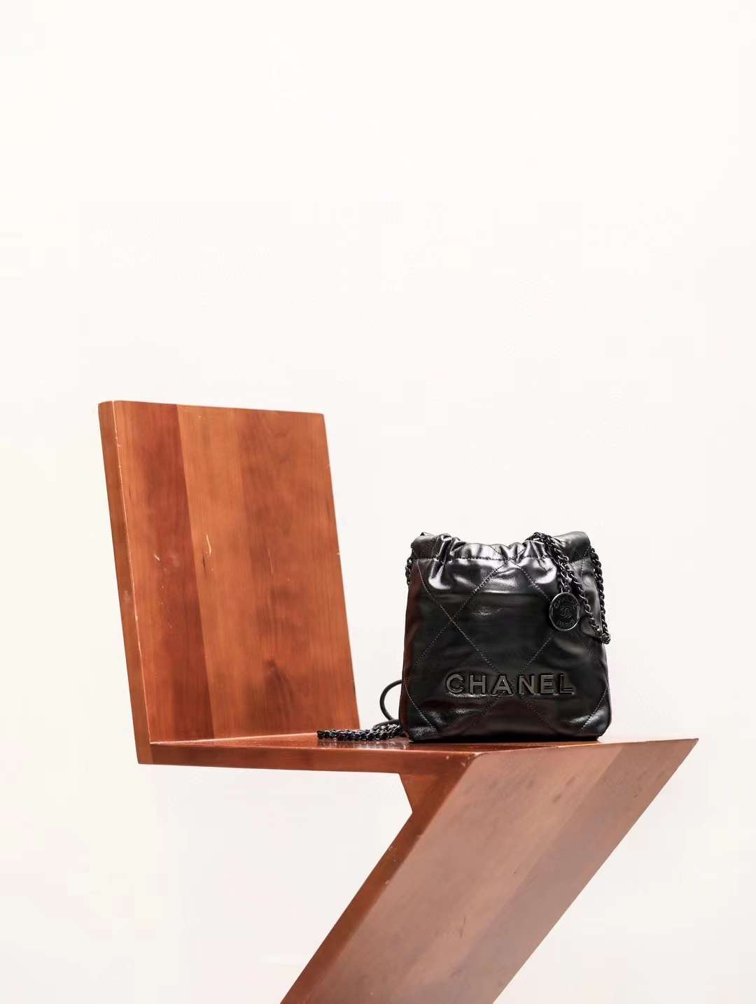 CHANEL 22all black shopping bag