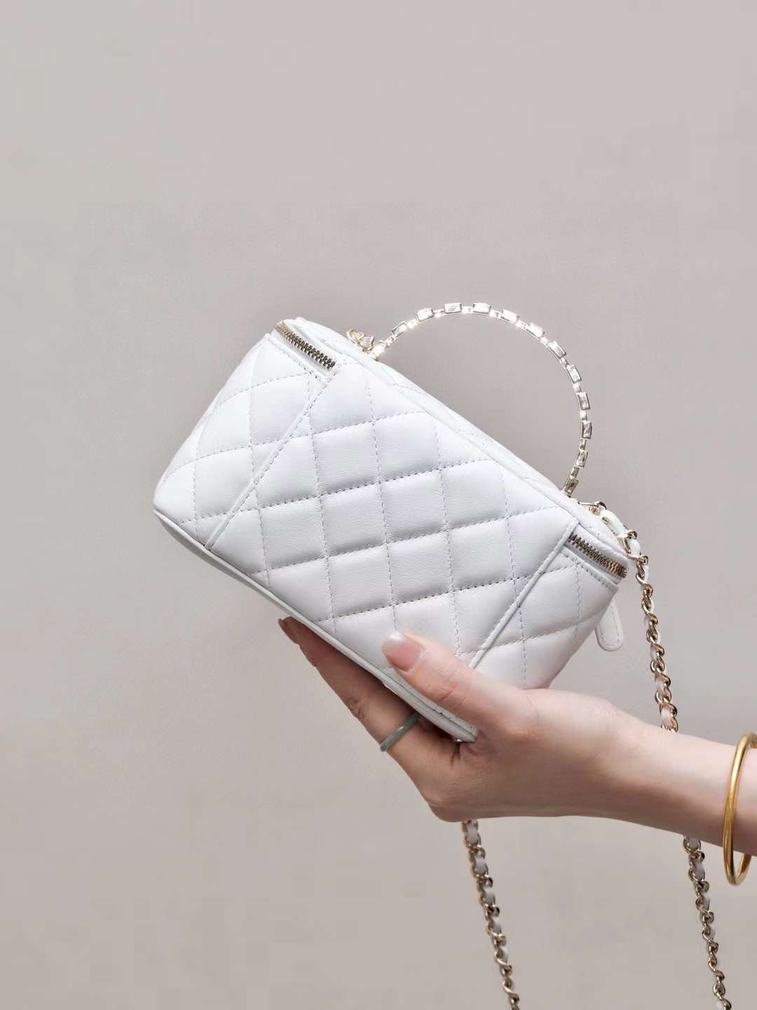 CHANEL 24S Metal letter wrist makeup bag