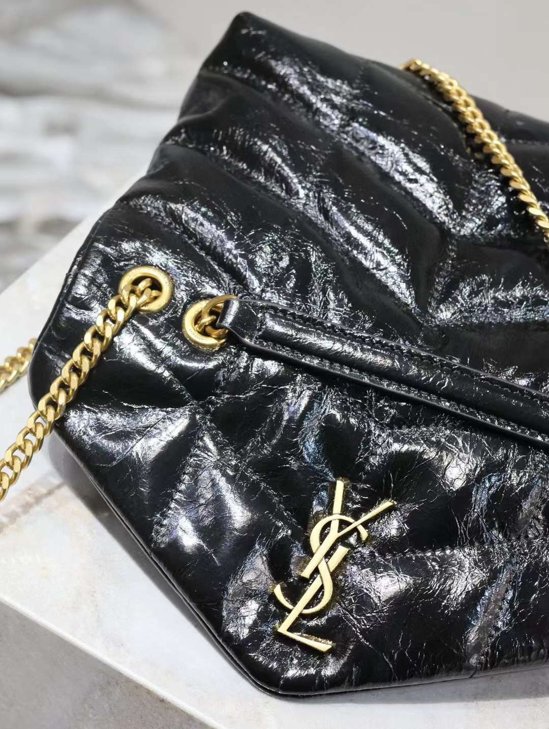 YSL Loulou Puffer mini Double chain bag
