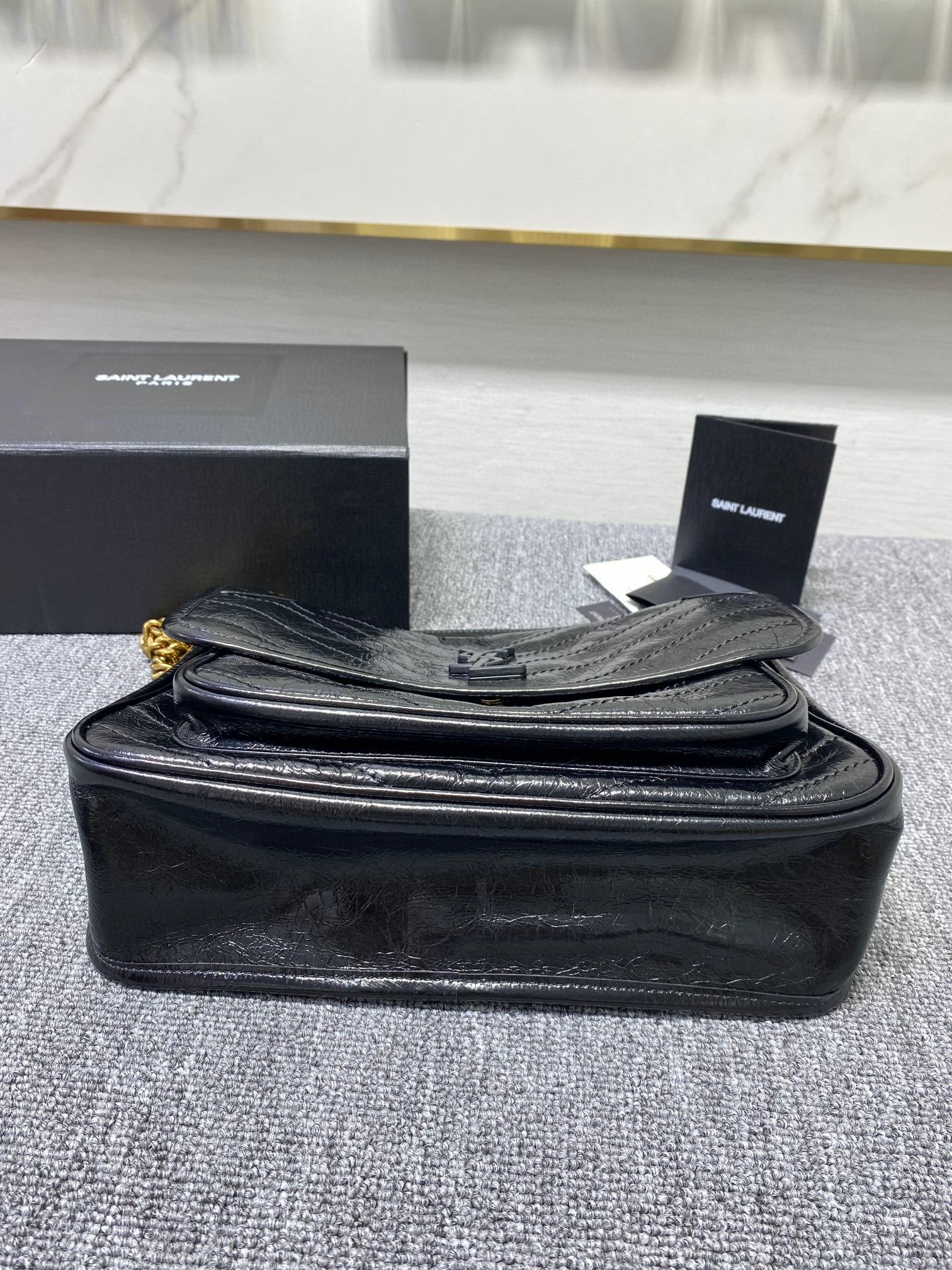 YSL Niki Bag in Crinkled Calfskin