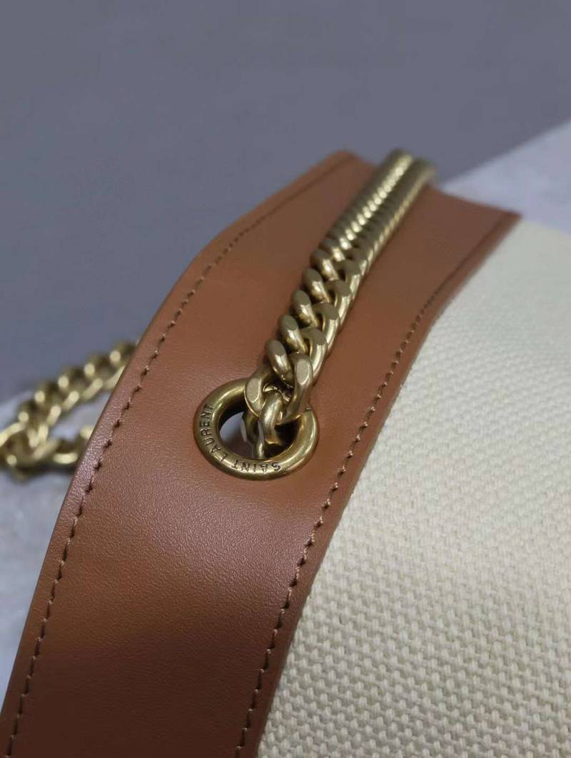 YSL  KATE small canvas and plant-tanned leather handbag