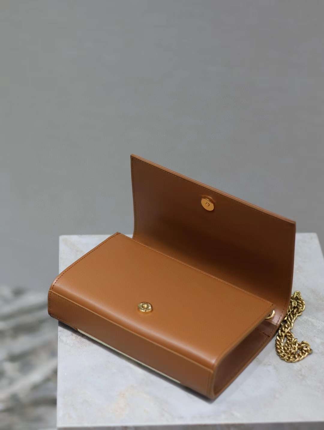 YSL  KATE small canvas and plant-tanned leather handbag