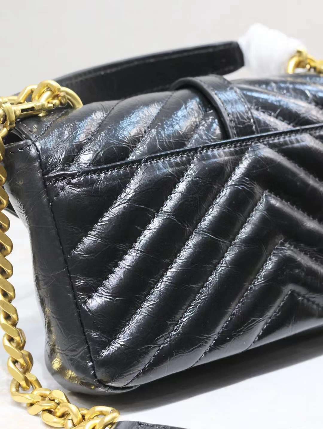 YSL mini college oil wax leather chain  postman bag