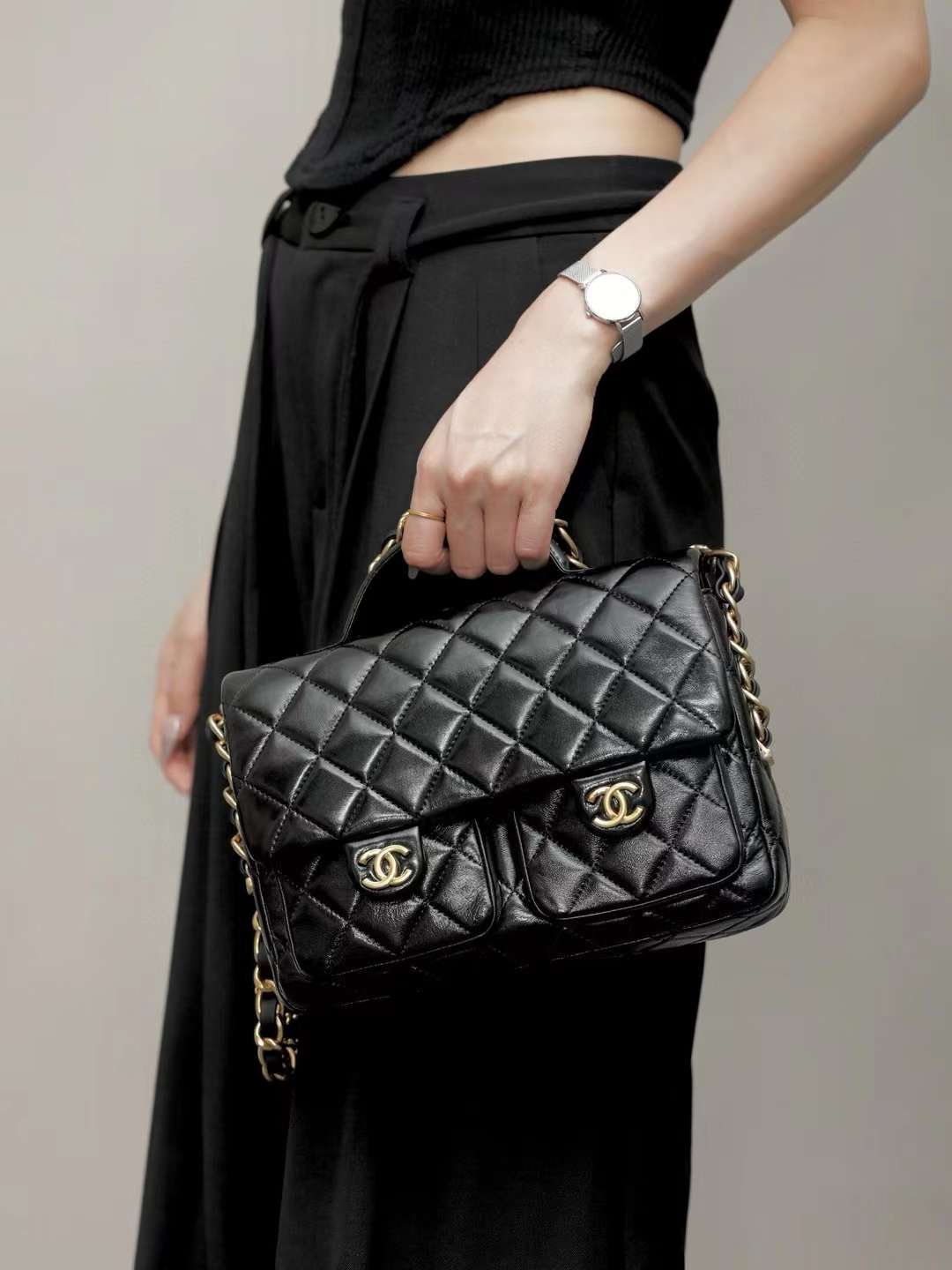 CHANEL Flap Bag with Top Handle