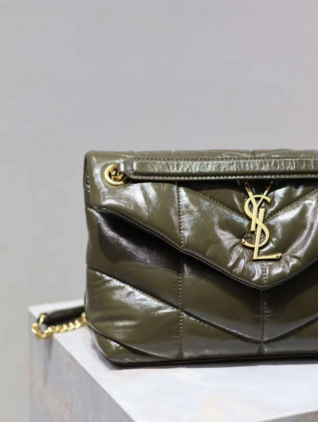 YSL Loulou Puffer  Double chain bag