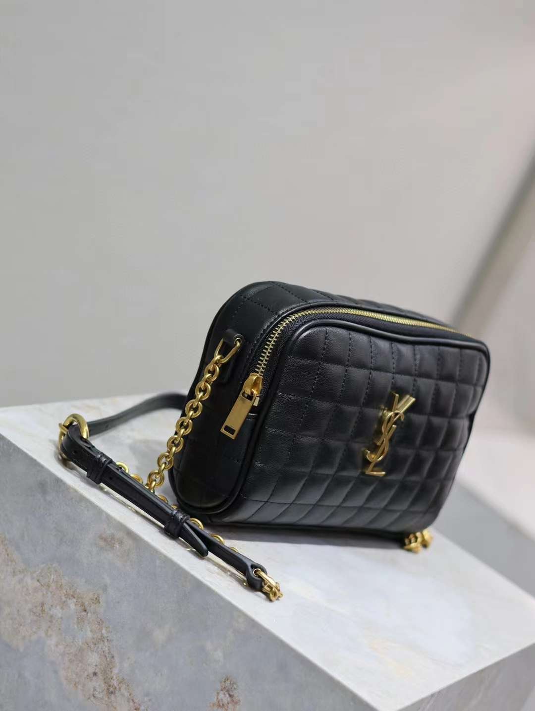 YSL CASSANDRE MATELASS CARR Mini Camera Bag in Lambskin