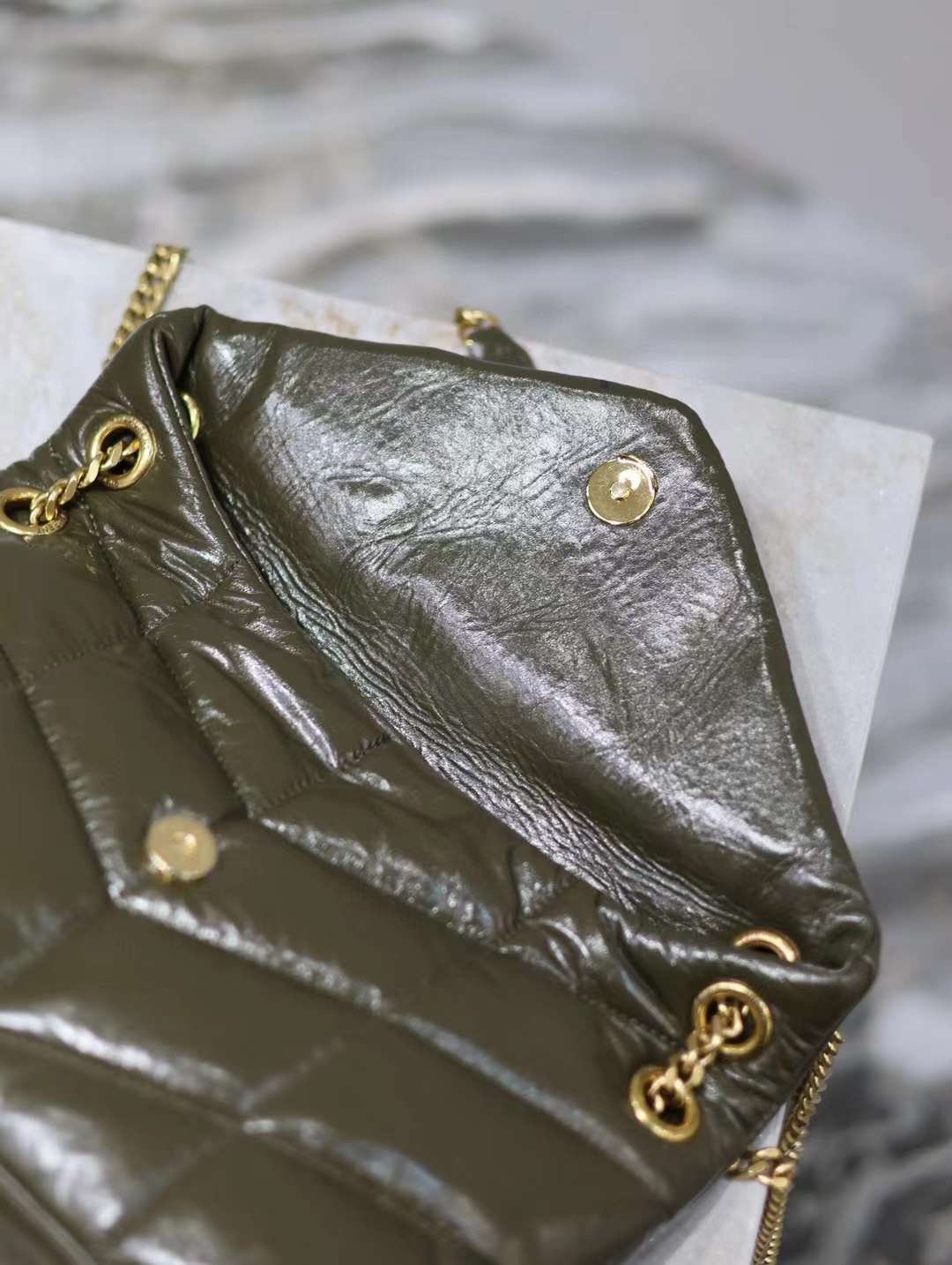 YSL Loulou Puffer  Double chain bag