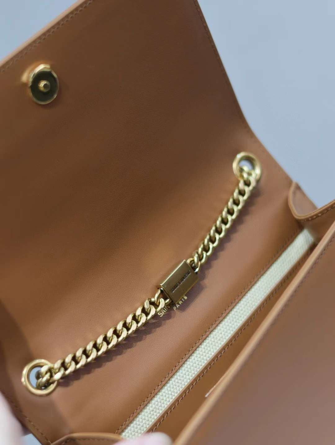 YSL  KATE small canvas and plant-tanned leather handbag