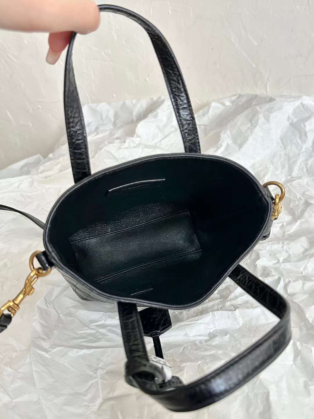 YSL mini  Crocodile print tote bag